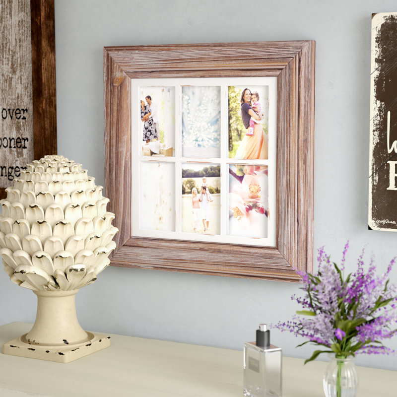 August Grove® Osborne 6Opening Distressed Window Collage Picture Frame